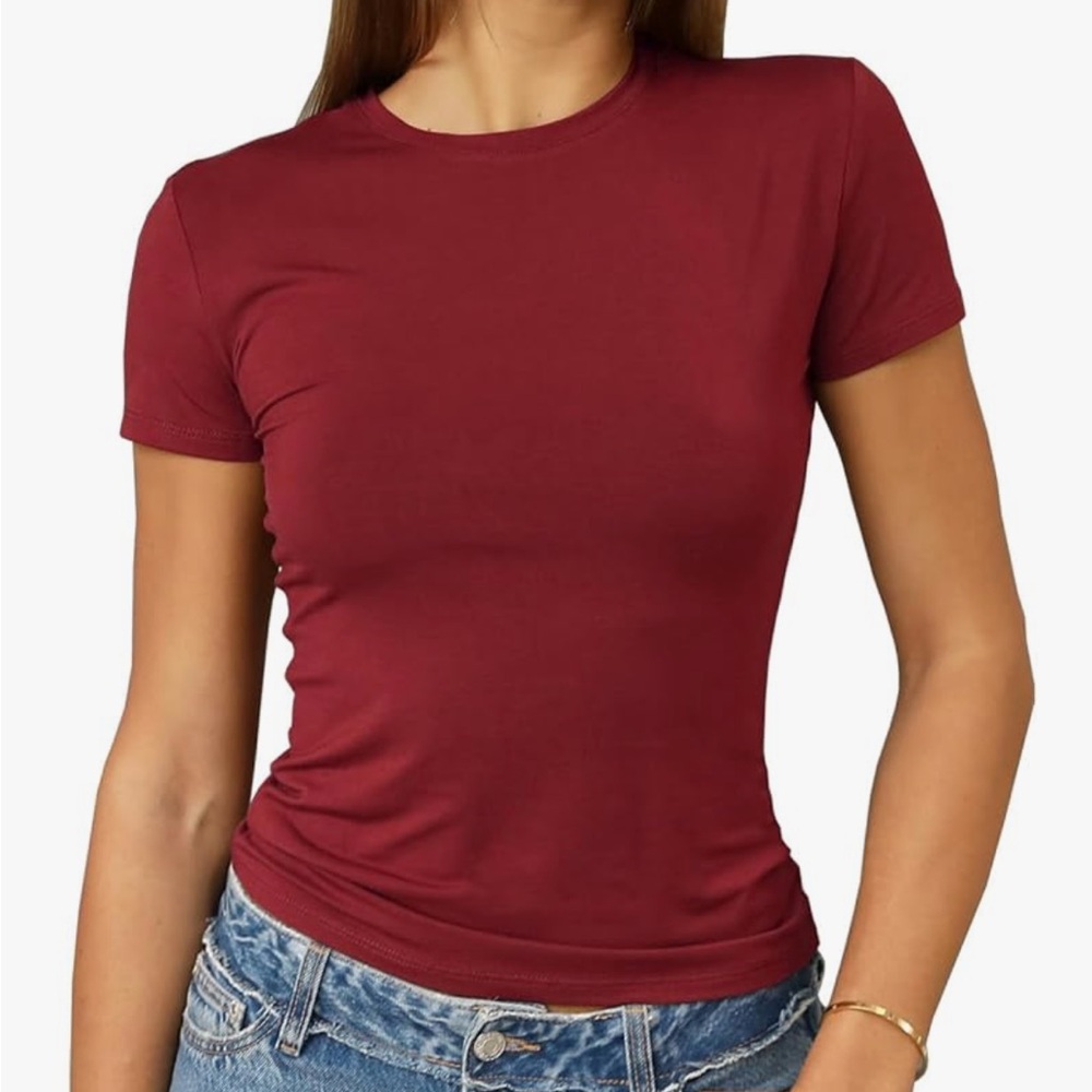 T-Shirt SET Classic Maroon & Black Women's